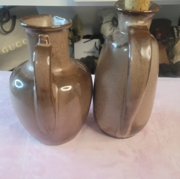 Brown Ceramic Pitcher Set Frankoma Vintage